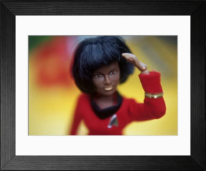 Framed Print : Doll of Lieutenant Uhura in Starfleet costume from the TV show Star Trek Framed Print : Doll of Lieutenant Uhura in Starfleet costume from the TV show Star Trek