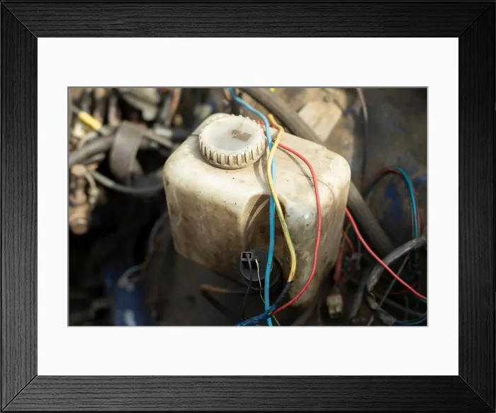 Framed Print : Inside car. Engine of machine. Under hood of vehicle. Framed Print : Inside car. Engine of machine. Under hood of vehicle.