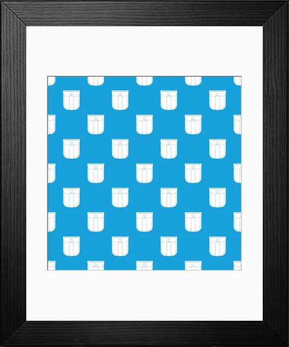 Framed Print : Fashion jeans pocket pattern seamless blue Framed Print : Fashion jeans pocket pattern seamless blue