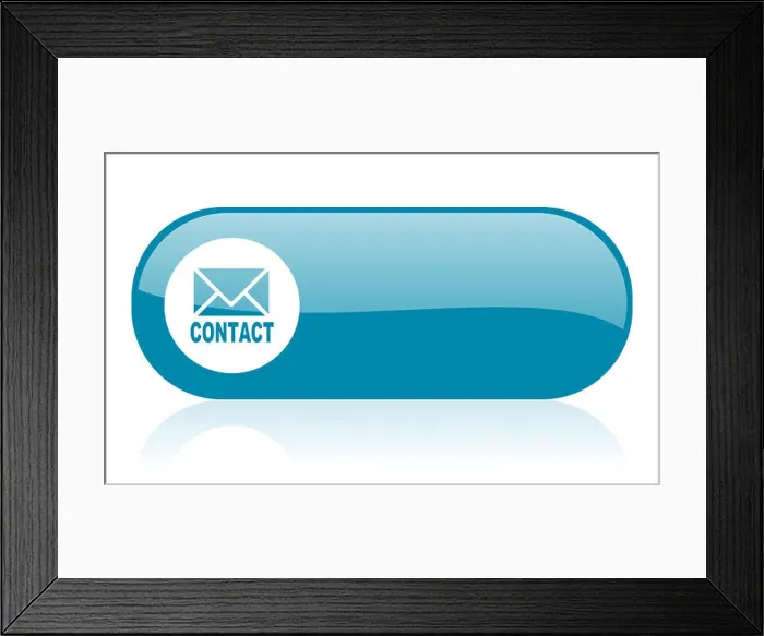 Framed Print : contact blue web glossy icon Framed Print : contact blue web glossy icon