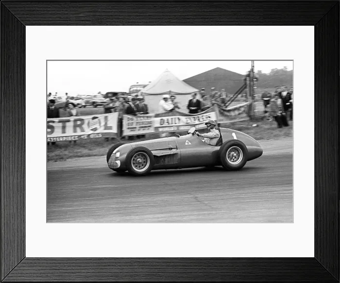 Framed Print : Nino Farina in an Alfa Romeo Alfetta retired due to clutch fire at the British Grand Prix Silverstone Framed Print : Nino Farina in an Alfa Romeo Alfetta retired due to clutch fire at the British Grand Prix Silverstone