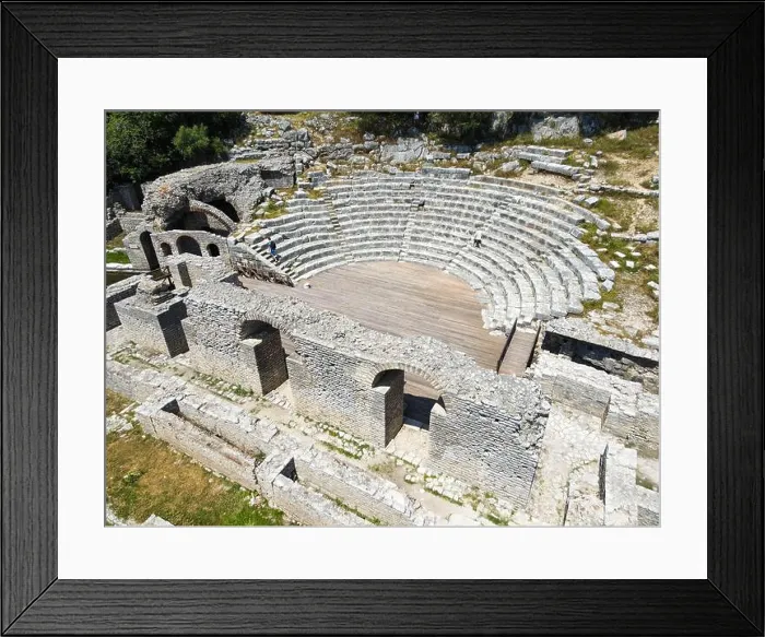 Framed Print : Drone view at the roman archaeological site of Butrinto on Albania Framed Print : Drone view at the roman archaeological site of Butrinto on Albania