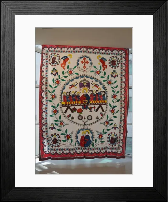 Framed Print : A block printing is seen at an exhibition of the late Nasra Simmeshindi on May 8 Framed Print : A block printing is seen at an exhibition of the late Nasra Simmeshindi on May 8