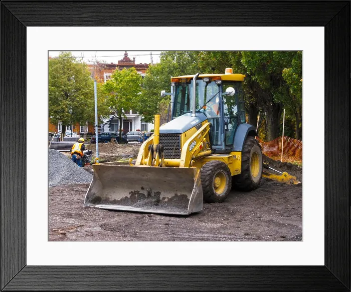 Framed Print : John Deere 410G 4x4 loader backhoe Framed Print : John Deere 410G 4x4 loader backhoe