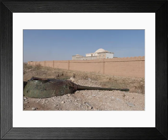 Framed Print : Remains Of Soviet Tank In Front Of Ruins Of Abandoned Royal Palace Destroyed By The War near Kholm Framed Print : Remains Of Soviet Tank In Front Of Ruins Of Abandoned Royal Palace Destroyed By The War near Kholm