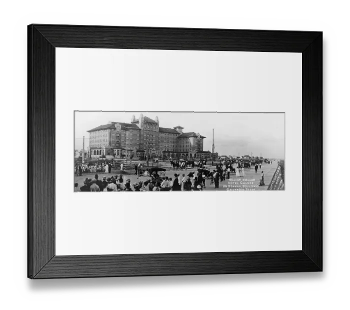 Framed Print : Million dollar Hotel Galvez on Seawall Boulevard, Galveston, Texas Framed Print : Million dollar Hotel Galvez on Seawall Boulevard, Galveston, Texas