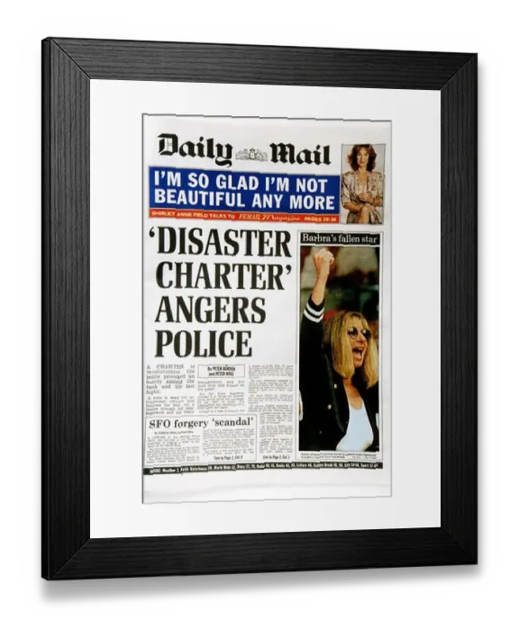Framed Print : Broadsheet Newspaper Daily Mail