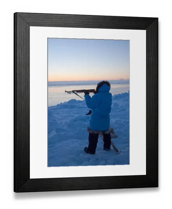 Framed Print : Inupiaq whaler waits Framed Print : Inupiaq whaler waits