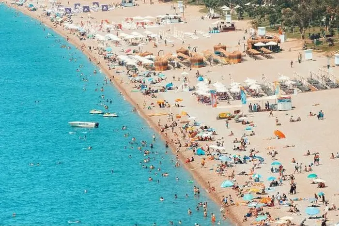 Framed Print : 04 June 2022, Antalya, Turkey: Crowded city beach with hundreds of vacationers and tourists resting Framed Print : 04 June 2022, Antalya, Turkey: Crowded city beach with hundreds of vacationers and tourists resting