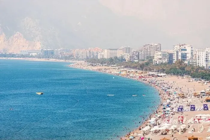 Framed Print : 04 June 2022, Antalya, Turkey: Crowded city beach with hundreds of vacationers and tourists resting Framed Print : 04 June 2022, Antalya, Turkey: Crowded city beach with hundreds of vacationers and tourists resting