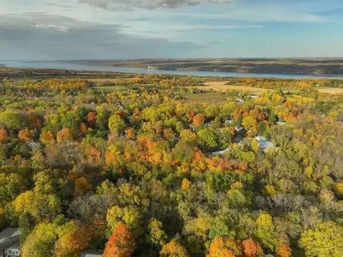 Framed Print : 10-16-2022, Late afternoon aerial autumn image of the area surrounding the Village of Trumansburg, NY, USA Framed Print : 10-16-2022, Late afternoon aerial autumn image of the area surrounding the Village of Trumansburg, NY, USA