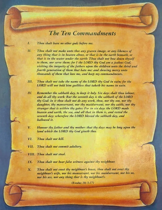 Framed Print : 10 Commandments poster Framed Print : 10 Commandments poster