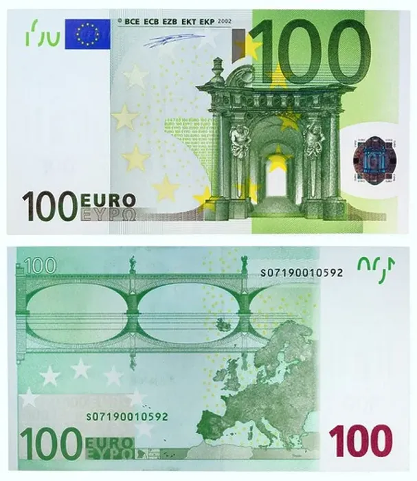 Framed Print : 100 Euro banknote, Baroque and Rococo architecture and bridge, 2002 Framed Print : 100 Euro banknote, Baroque and Rococo architecture and bridge, 2002