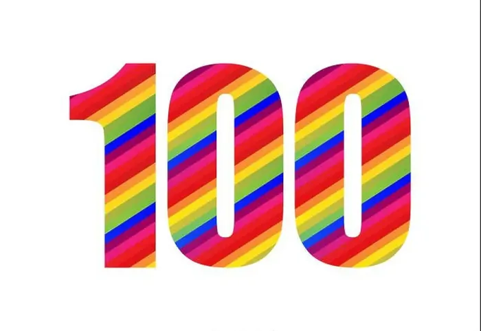 Framed Print : 100 Number Rainbow Style Numeral Digit Framed Print : 100 Number Rainbow Style Numeral Digit