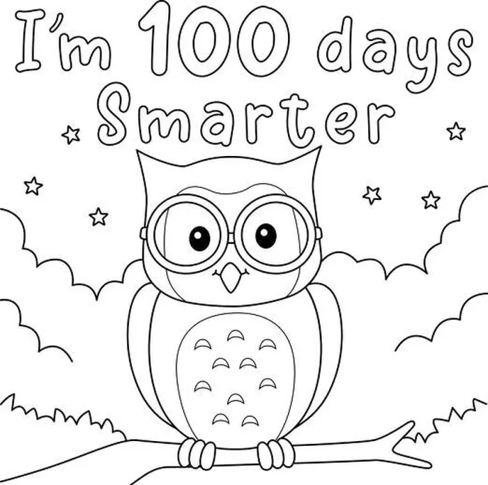 Framed Print : 100th Day Of School Smarter Owl Coloring Page Framed Print : 100th Day Of School Smarter Owl Coloring Page