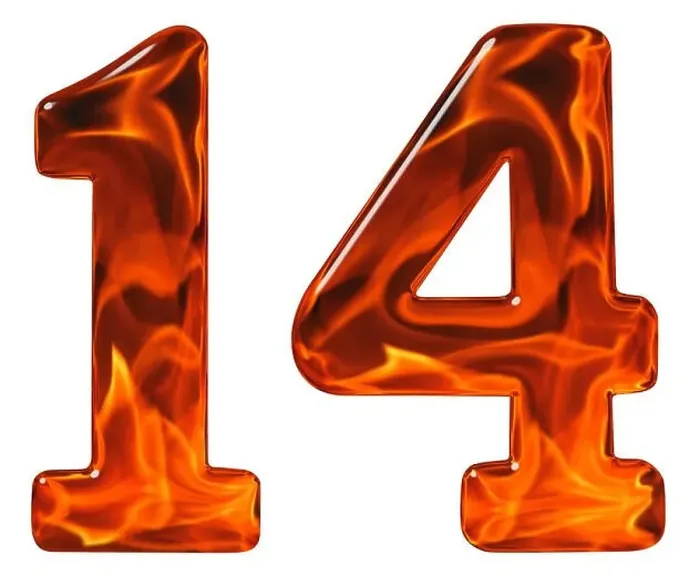 Framed Print : 14, fourteen, numeral from glass with an abstract pattern of a flaming fire, isolated on white background Framed Print : 14, fourteen, numeral from glass with an abstract pattern of a flaming fire, isolated on white background