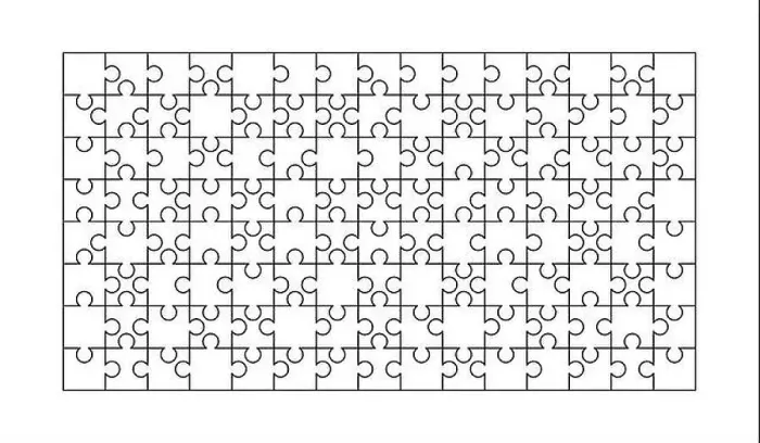 Framed Print : 150 white puzzles pieces arranged in a rectangle shape Framed Print : 150 white puzzles pieces arranged in a rectangle shape