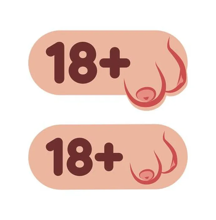 Framed Print : 18 Plus Adult Stickers with Female breast for Web and Print isolated on white Framed Print : 18 Plus Adult Stickers with Female breast for Web and Print isolated on white