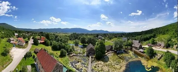 Framed Print : 180 degree aerial panorama of Majerovo Vrilo Framed Print : 180 degree aerial panorama of Majerovo Vrilo