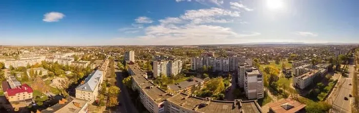 Framed Print : 180 degrees landscape of urban area. Aerial drone view cityscape. Older European town Drohobych, Ukraine Framed Print : 180 degrees landscape of urban area. Aerial drone view cityscape. Older European town Drohobych, Ukraine