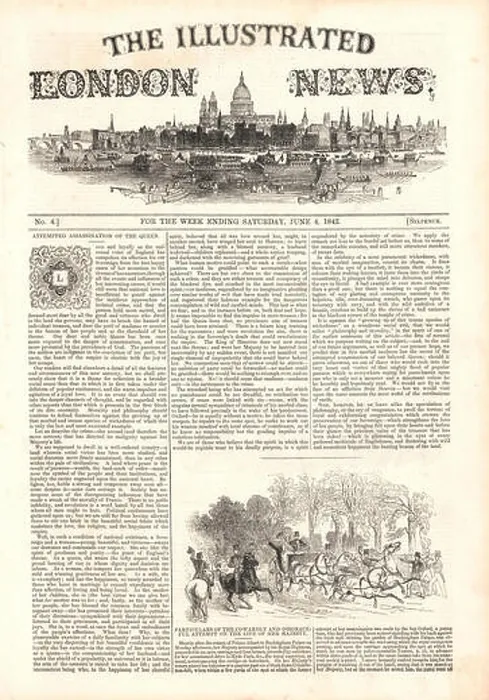 Framed Print : 1842 Illustrated London News front page Assassination attempt on Queen Victoria Framed Print : 1842 Illustrated London News front page Assassination attempt on Queen Victoria