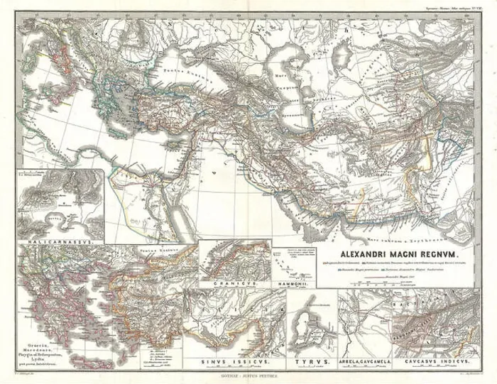 Framed Print : The 1854 Spruner map of the Empire of Alexander the Great offers a detailed view of the ancient territories once ruled Framed Print : The 1854 Spruner map of the Empire of Alexander the Great offers a detailed view of the ancient territories once ruled