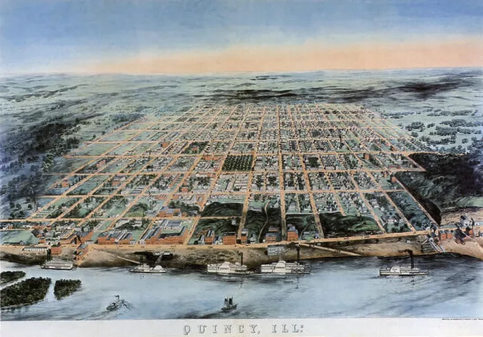 Framed Print : 1859 Map of Quincy Illinois Framed Print : 1859 Map of Quincy Illinois