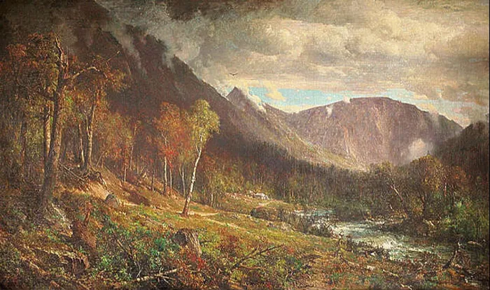 Framed Print : An 1872 painting by Thomas Hill depicting Crawford Notch Framed Print : An 1872 painting by Thomas Hill depicting Crawford Notch