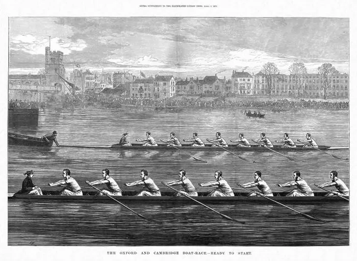 Framed Print : 1873 Illustrated London News illustration of the Oxford - Cambridge boat race Framed Print : 1873 Illustrated London News illustration of the Oxford - Cambridge boat race