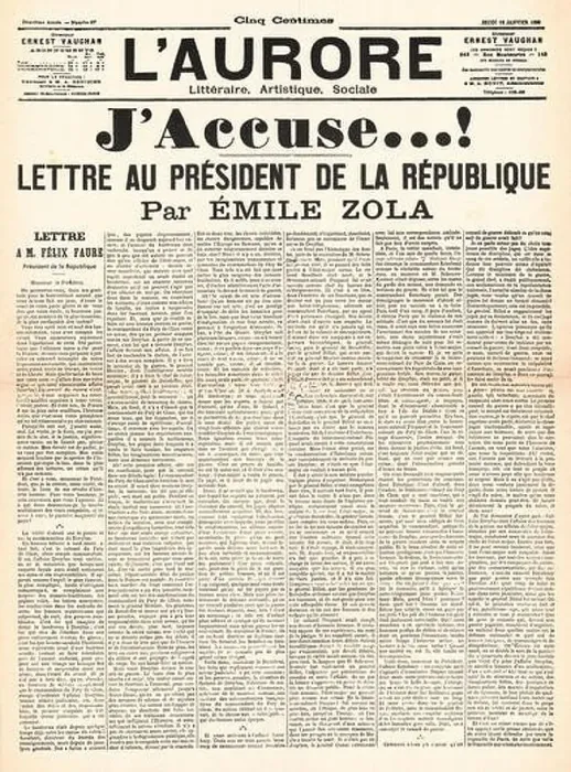 Framed Print : 1896 L'aurore (France) front page reporting Emile Zola's letter to the President J'accuse Framed Print : 1896 L'aurore (France) front page reporting Emile Zola's letter to the President J'accuse