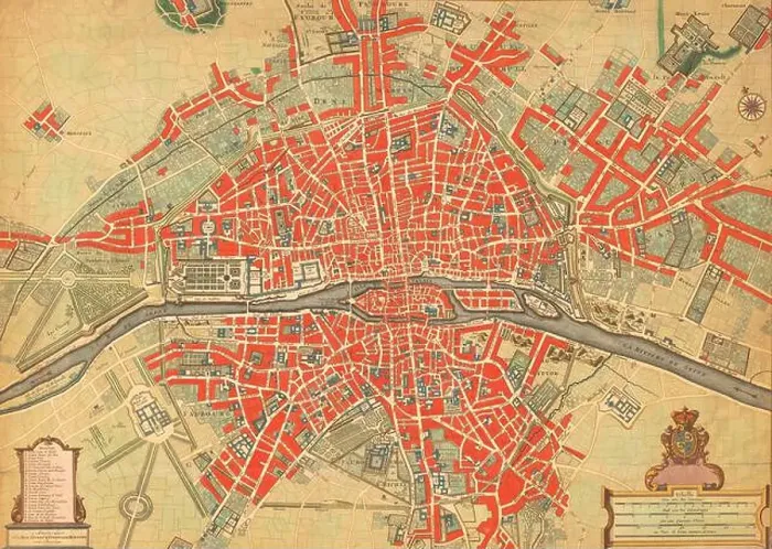 Framed Print : 18th century map of Paris, France with its suburbs and environs Framed Print : 18th century map of Paris, France with its suburbs and environs