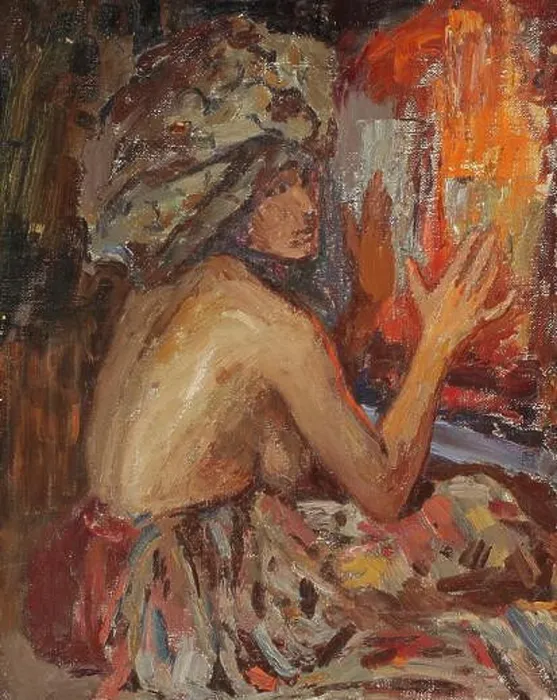 Framed Print : A 1910 work by Jan Cieśki titled Ogie, part of the PZS collection, documenting the artist's message and provenance Framed Print : A 1910 work by Jan Cieśki titled Ogie, part of the PZS collection, documenting the artist's message and provenance