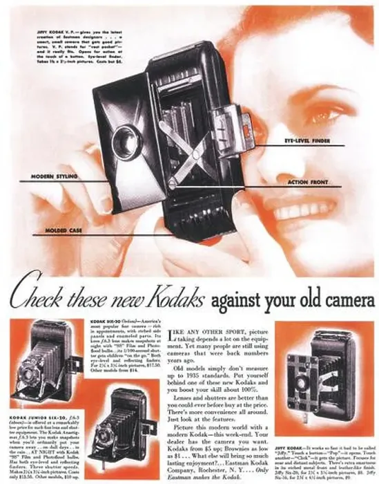 Framed Print : 1935 Kodak Six Cameras Ad Framed Print : 1935 Kodak Six Cameras Ad