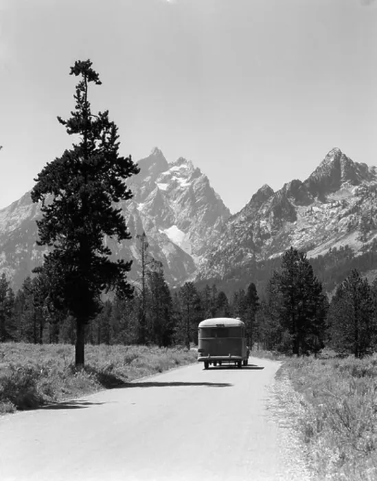 Framed Print : 1940s CAR DRIVE GRAND TETON NATIONAL PARK WYOMING Framed Print : 1940s CAR DRIVE GRAND TETON NATIONAL PARK WYOMING