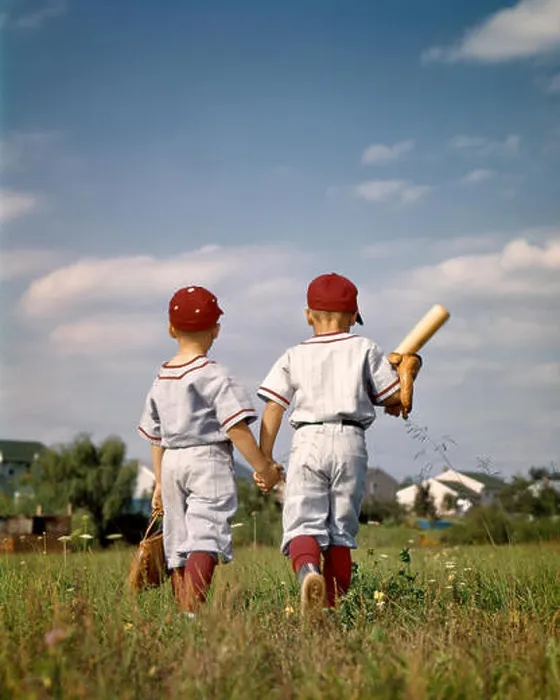 Framed Print : 1960s TWO BOYS BROTHERS WEARING LITTLE LEAGUE BASEBALL UNIFORMS HOLDING HANDS WALKING AWAY FROM CAMERA - kj3545 HAR001 Framed Print : 1960s TWO BOYS BROTHERS WEARING LITTLE LEAGUE BASEBALL UNIFORMS HOLDING HANDS WALKING AWAY FROM CAMERA - kj3545 HAR001