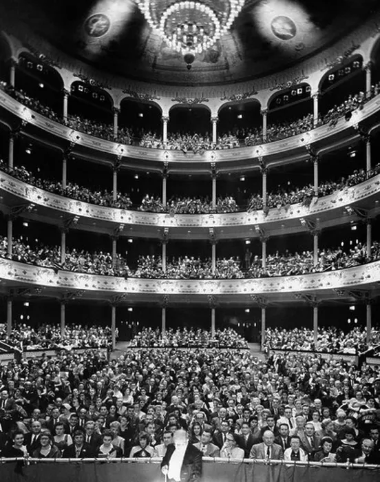 Framed Print : 1960s THEATER AUDIENCE SEATED VIEW FROM THE STAGE CONDUCTOR IN ORCHESTRA PIT Framed Print : 1960s THEATER AUDIENCE SEATED VIEW FROM THE STAGE CONDUCTOR IN ORCHESTRA PIT