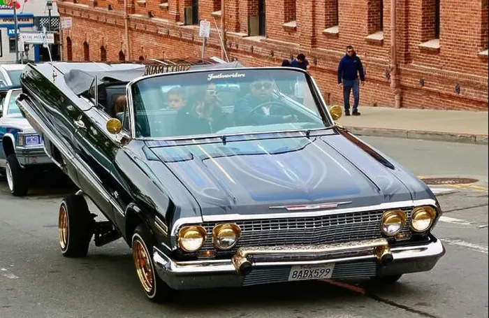 Framed Print : 1964 Chevrolet Impala convertible lowrider car San Francisco California USA