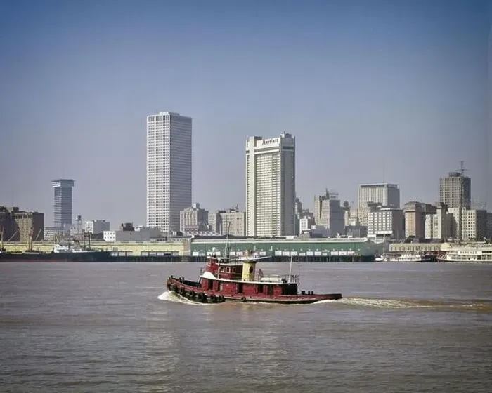 Framed Print : 1970s CENTER CITY SKYLINE WITH TUG BOAT ON MISSISSIPPI RIVER IN FOREGROUND NEW ORLEANS LOUISIANA USA - kr28018 GRD001 HARS EDIFICE MUDDY WATERFRONT Framed Print : 1970s CENTER CITY SKYLINE WITH TUG BOAT ON MISSISSIPPI RIVER IN FOREGROUND NEW ORLEANS LOUISIANA USA - kr28018 GRD001 HARS EDIFICE MUDDY WATERFRONT