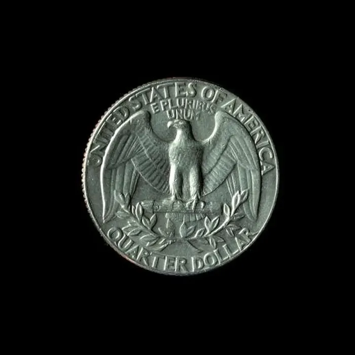 Framed Print : 1974 American Washington Quarter isolated on the black background Framed Print : 1974 American Washington Quarter isolated on the black background