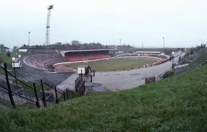 Framed Print : 1993, Odsall Stadium Rugby League ground, Bradford, West Yorkshire, Northern England, UK Framed Print : 1993, Odsall Stadium Rugby League ground, Bradford, West Yorkshire, Northern England, UK