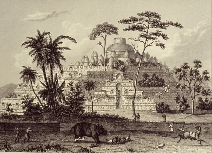 Framed Print : A 19th century engraving of the ruins of Borobudur, Java, Indonesia, Southeast Asia, Asia Framed Print : A 19th century engraving of the ruins of Borobudur, Java, Indonesia, Southeast Asia, Asia