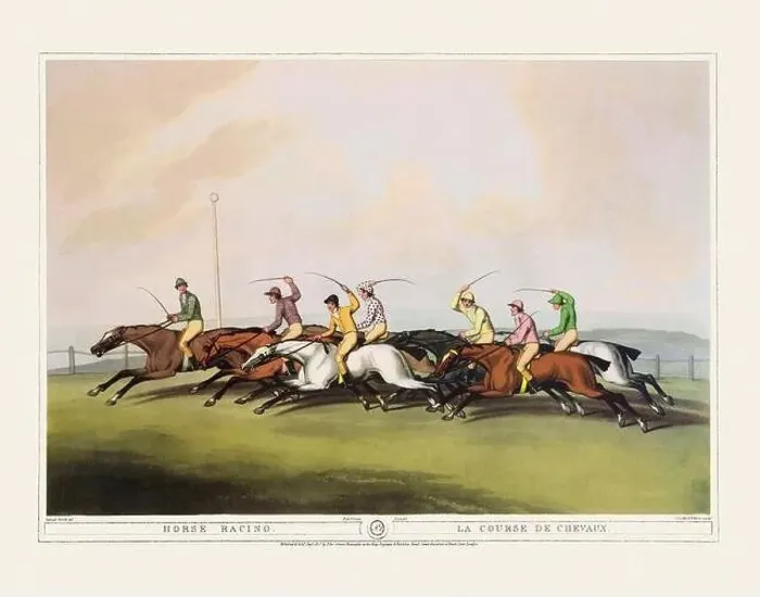 Framed Print : 19th-century Horse Racing Illustration Framed Print : 19th-century Horse Racing Illustration