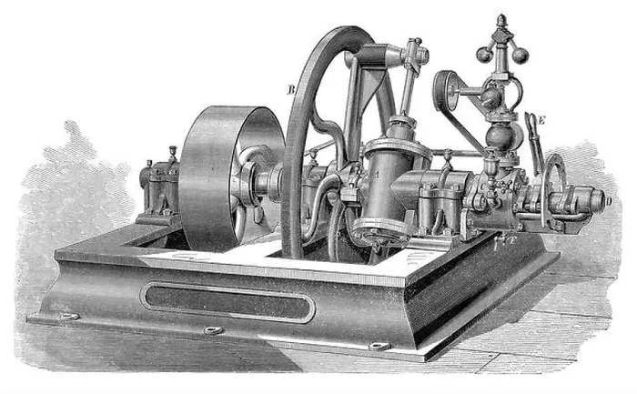 Framed Print : 19th century illustration of Scott and Morton's revolting steam-engine. Published in The Practical Magazine, an Illustrated Cyclopedia of Industrial Framed Print : 19th century illustration of Scott and Morton's revolting steam-engine. Published in The Practical Magazine, an Illustrated Cyclopedia of Industrial