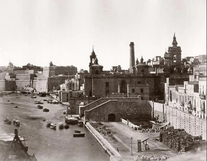 Framed Print : 19th century vintage photograph, Malta c.1870s - 1880s - view of the town and harbour, Valletta Framed Print : 19th century vintage photograph, Malta c.1870s - 1880s - view of the town and harbour, Valletta
