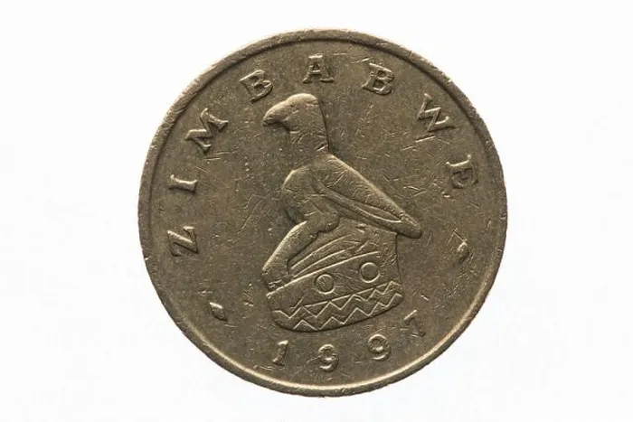 Framed Print : A $2 dollar coin from Zimbabwe featuring the Zimbabwe bird an national icon