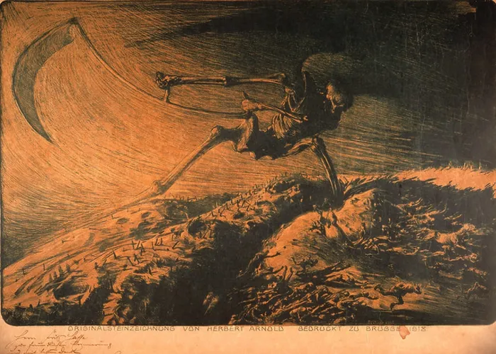 Framed Print : 2 G55 A2 1918 2 E Herbert Arnold The Grim Reaper Arnold Herbert born 1877 Untitled Death The Grim Reaper on the killing Framed Print : 2 G55 A2 1918 2 E Herbert Arnold The Grim Reaper Arnold Herbert born 1877 Untitled Death The Grim Reaper on the killing