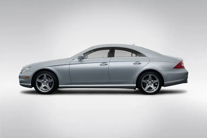 Framed Print : 2008 Mercedes-Benz CLS-Class CLS550 in Silver - Drivers Side Profile Framed Print : 2008 Mercedes-Benz CLS-Class CLS550 in Silver - Drivers Side Profile