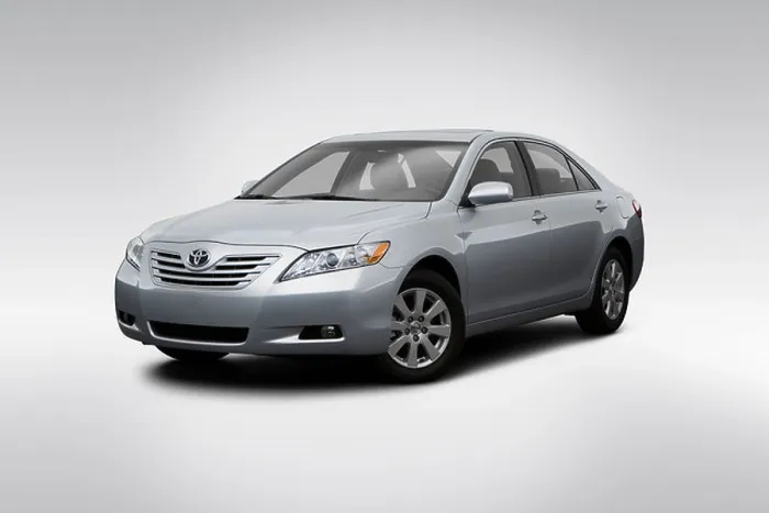 Framed Print : 2008 Toyota Camry XLE in Gray - Front angle view Framed Print : 2008 Toyota Camry XLE in Gray - Front angle view