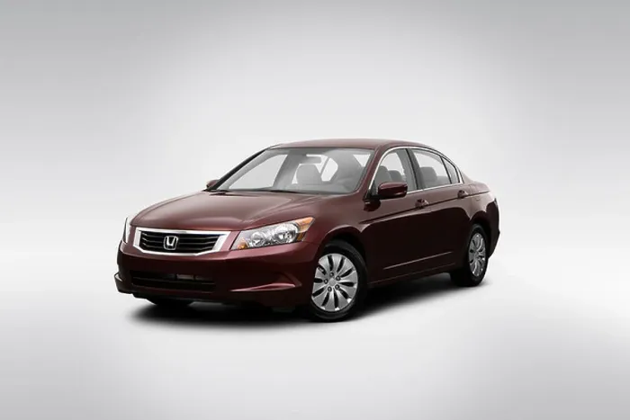 Framed Print : 2009 Honda Accord LX in Red - Front angle view Framed Print : 2009 Honda Accord LX in Red - Front angle view