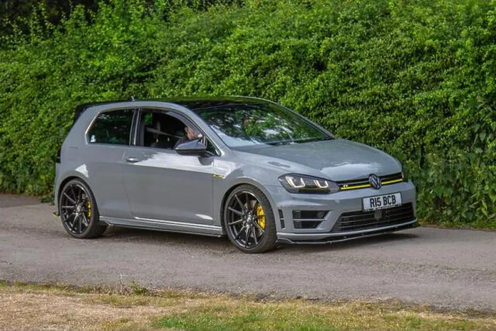 Framed Print : 2015 Grey Volkswagen Golf R DSG Framed Print : 2015 Grey Volkswagen Golf R DSG